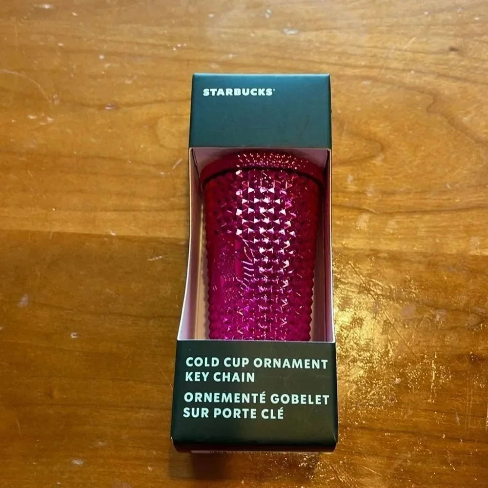 Nwt Starbucks pink cold cup ornament key chain